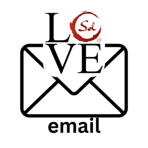 Sol Hot Yoga Studio logo Love email graphic with stylized text.