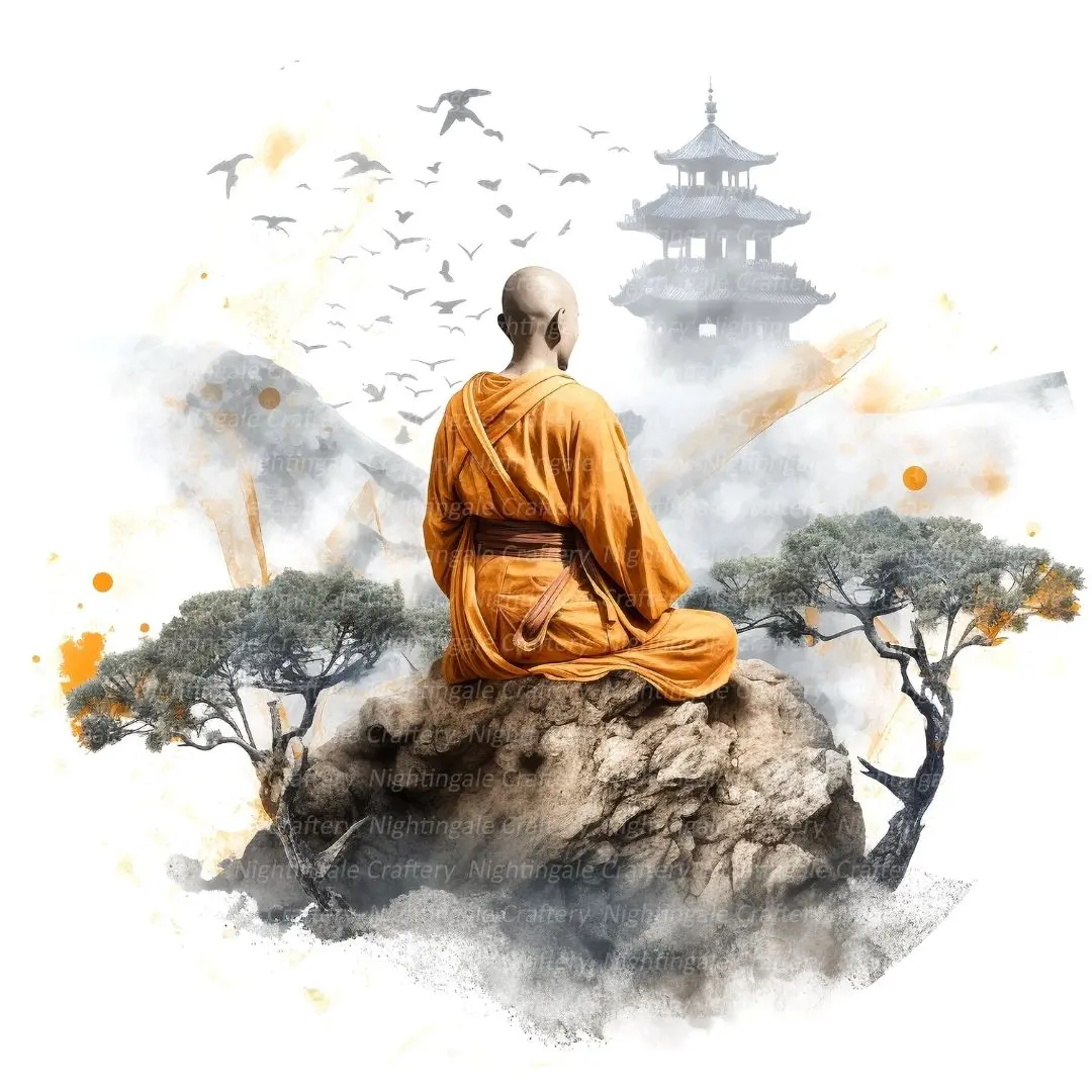 Monk meditates on Divine Abodes Monk meditates on Divine Abodes