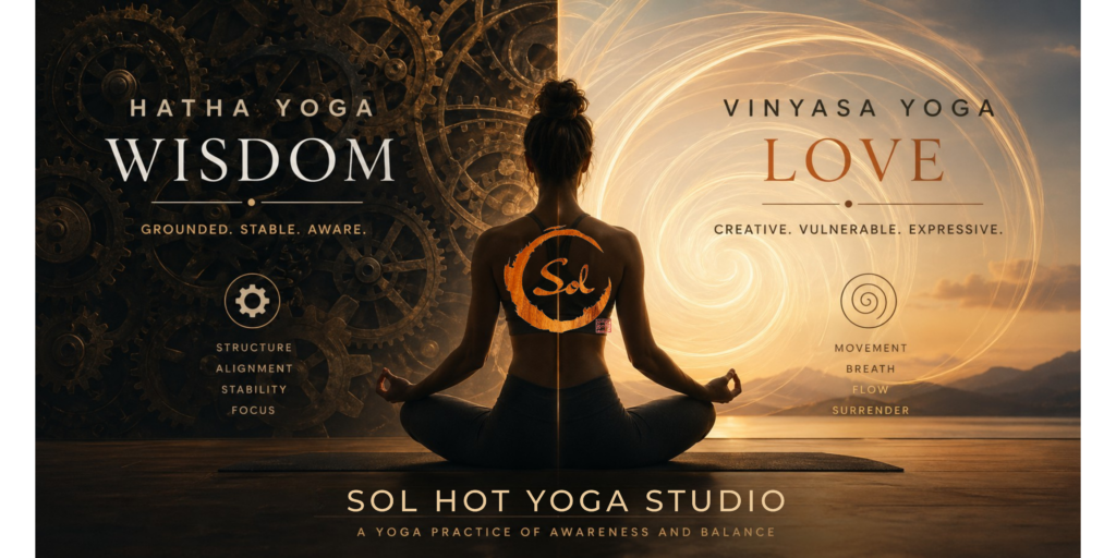 Sol Hatha and Sol Vinyasa, the balance of Wisdom and Love.